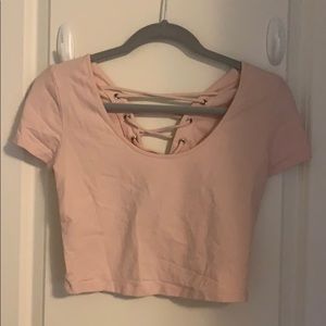 F21 pink crop top